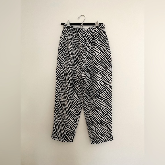 Vintage // Silk Zebra Print High Waist Trousers - Picture 2 of 2